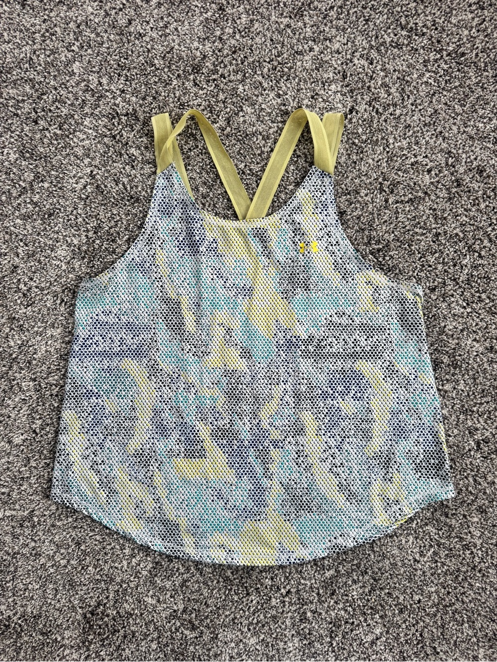 Performance Mesh Tank Top with Yellow Straps